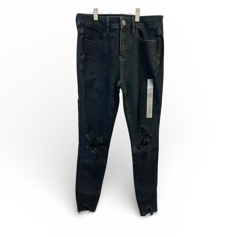 American Eagle Outfitters Black Distressed Skinny Jeans
